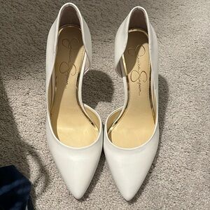 Jessica Simpson white heels
